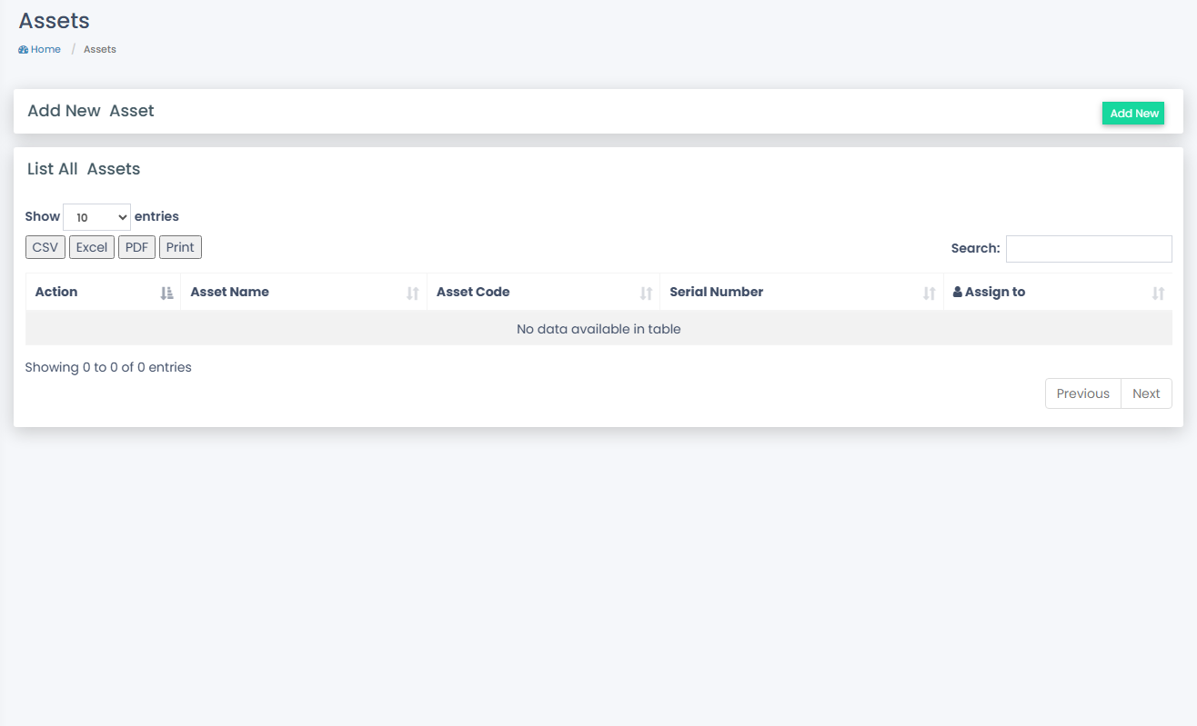 Asset inventory